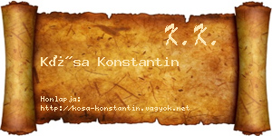 Kósa Konstantin névjegykártya