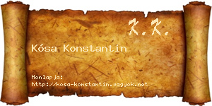 Kósa Konstantin névjegykártya
